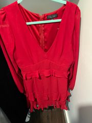 Large Francesca’s Red Myella Tiered Ruffle Dress