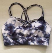 JoyLab blue white tie dye padded athletic sports bra, size XS