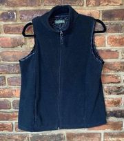 Mountain Lake Vintage Black Fleece Full Zip Vest Jacket Women's