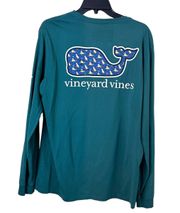 Vineyard Vines Mens Green Graphic Whale Long Sleeve Tee Shirt Size Medium