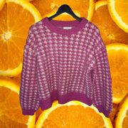 Frnch Paris‎ Pink and White Check Crew Neck Sweater Size S/M