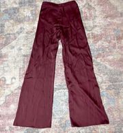 Cotton On Burgundy Wide Leg Satin Pants