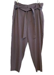 NWT Torrid High Waist Tapered Leg Pants Women Size 16 Brown Tie Office Dressy