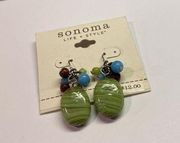 Sonoma Lifestyle Costume Jewelry Pierced Earrings Dangle Green Bead / Beaded NWT