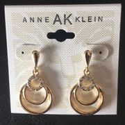 Anne Klein Dainty 3 tier Pave Crystals Hoops