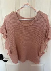 Altered State, Light, Pink waffle, knit top