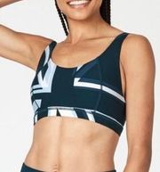 Sweaty Betty Blue Union Jack Infinity Sports Bra Size Small