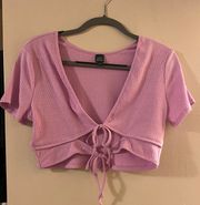 Purple Tie Crop Top