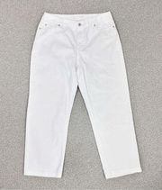 Liz Claiborne Straight Leg Jeans White 14 Stretch Denim