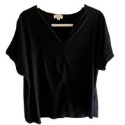 Andrée by Unit Black V-Neck Short Sleeve Lightweight Rayon Blouse Size 3X