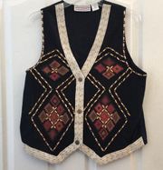 Ladies’ Westbound Beaded Tapestry Lined Vest med