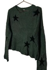 Rails Perci Olive Green Black Wool Stars Longsleeve Crewneck Sweater Size M