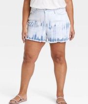 Ava & Viv High-Rise Midi Tie Dye Jean Shorts 26W NEW