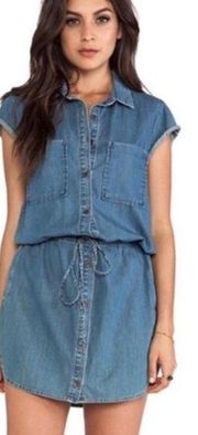 PAIGE Mila Flyer Chambray Shirt Dress