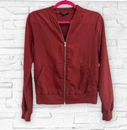 Red Lightweight Bomber Jacket