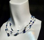 Aeropostale Blue & Silver Multi-Strand Necklace