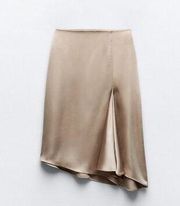 NWT Zara A-LINE SILHOUETTE SATIN EFFECT SKIRT Size XL