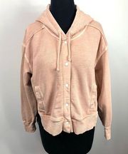 Saturday Sunday Anthropologie Pale Pink Cropped Sweater Jacket