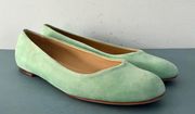 Pippa Mint Green Suede Italian Modern Ballet Flats