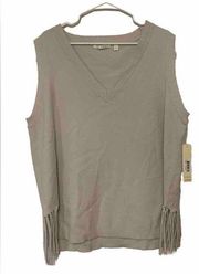 Cyrus oversized vest NWT cream antique white size Large v neck Academia Legally