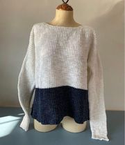 Madewell womens ribbed knit color block sweater size L