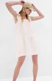 NWT GAP (L) White Crinkle Gauze Mini Dress