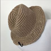 D&Y crocheted Panama brim boho hat in taupe