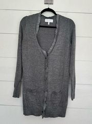 Victoria’s Secret Women’s Large Gray Ruffle Cardigan Sweater