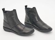 Miz Mooz Black Leather Ruched Ankle Boots - Pyper Size 38 NEW