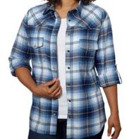 Jachs Girlfriend Blue Plaid Button Down Shirt