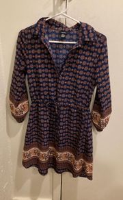 Rue21 Navy Collared Long Sleeve Dress S