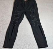 Torrid Jeans Womens 18S Black Jegging Distressed High Rise Feel The Fit Stretch