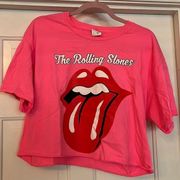 CUTEST Bright Rolling Stones Cropped T-shirt