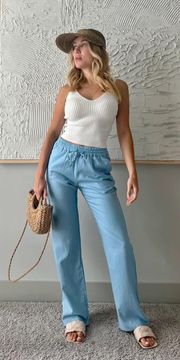 Sky Blue Linen Pants