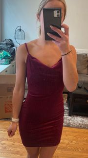 Velvet Cowl Neck Dress