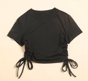 Drawstring Ruched Crop Tee