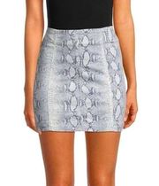 Free People  Snakeskin Print Mini Skirt Grey and White Size 2