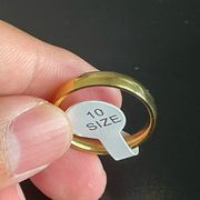 4mm plain stainless steel gold ring size 10