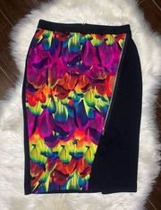 Worthington colorful zipper exposed envelope pencil skirt sz 10