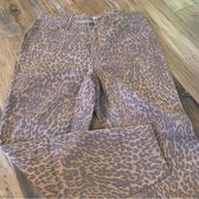 Style & Co Pants Womens 12 Brown Leopard Animal Print Skinny Curvy Casual