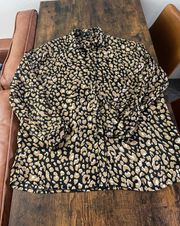 Women's Animal Print Oversized Satin Shirts