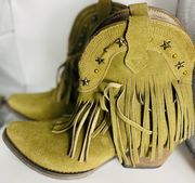 women's boots size 6 1/2 color green
