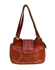 VINTAGE suede leather handbag