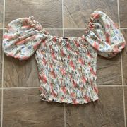 Lucy Paris Floral Crop Top Sz Small