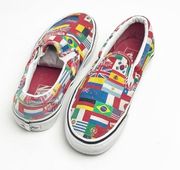 VANS World Cup International Flags Limited Edition Slip On Canvas Shoes, 6.5