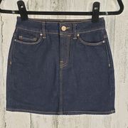 NWOT Allsaints Dark Wash Blue Denim Ace Mini Jean Skirt Women's Size 00