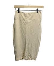 Bebe Tan Beige Stretch Y2k Midi Skirt High Rise S Pencil Fitted Spring