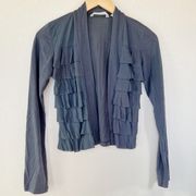 Gray Ruffle Cardigan