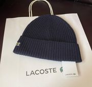 Navy Blue Ribbed Wool Beanie brand new with tag one size