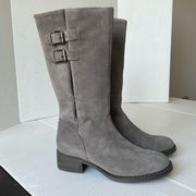 Gentle Souls BRIAN Concrete Grey Suede Mid‎ Calf Boots Women's Size 6M =